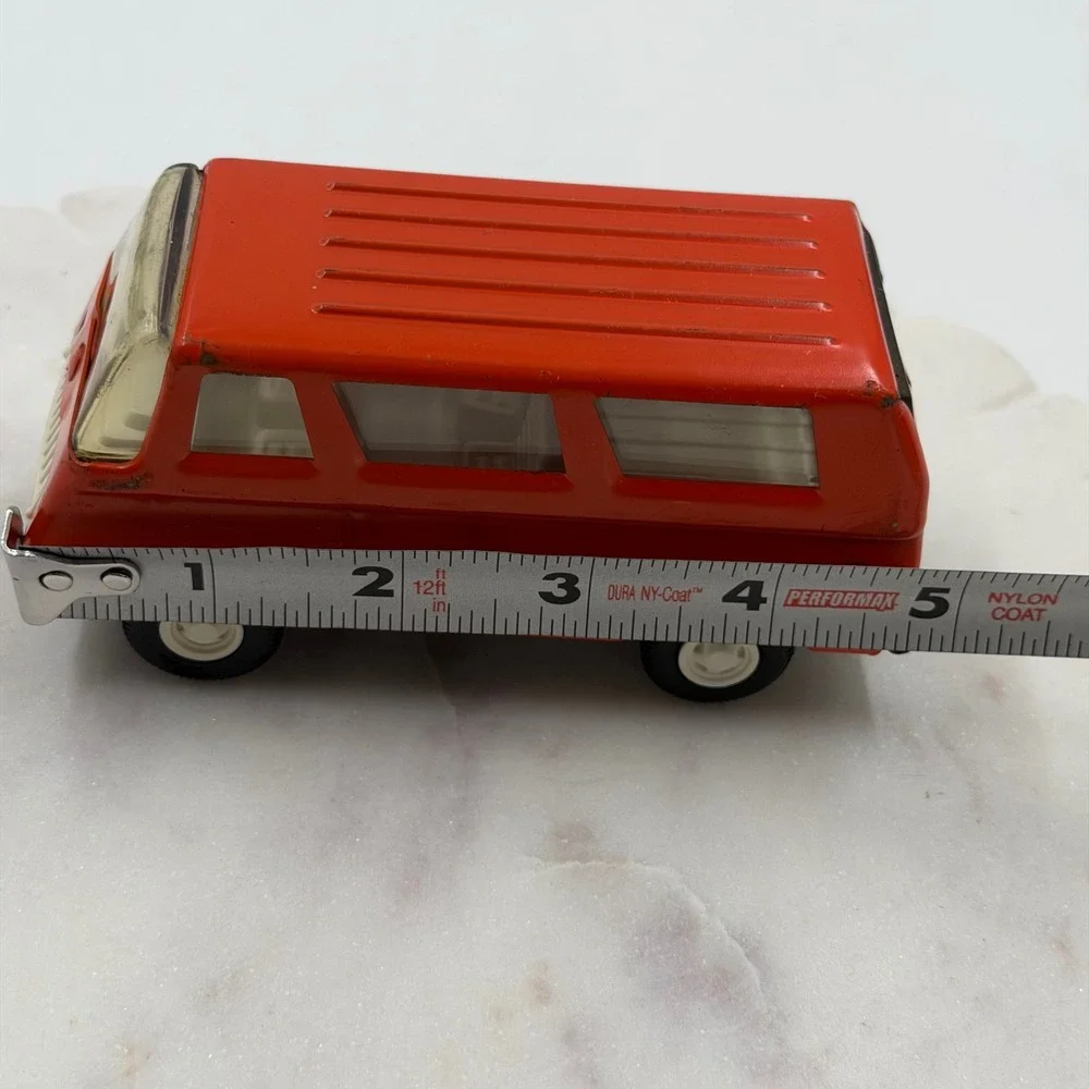 Vintage Tonka Mini-Van Red Pressed Steel Diecast Toy Vehicle 1970s USA Made